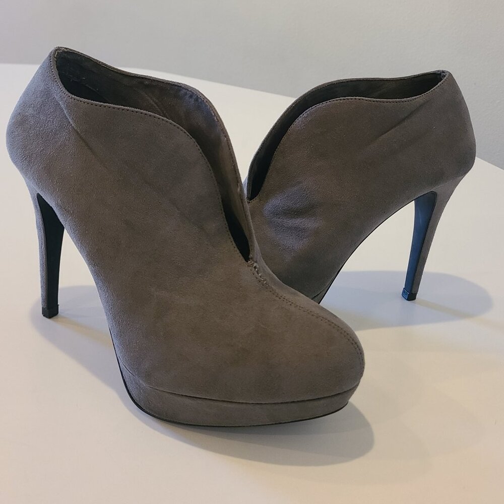 Gray Faux Suede Adurey Brooke Heels